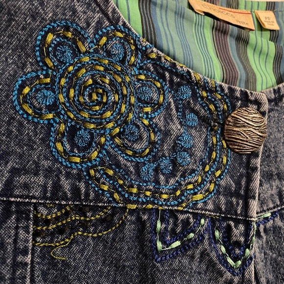 xSOLD Choices Petite Floral Embroidered Denim Jean Jacket, NWT, Petite Small - Picture 6 of 14